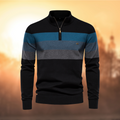 Quarter Zip Sweater for Men - Striped - Image 3