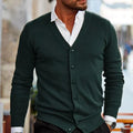 V-Neck Cardigan Sweater for Men - Long Sleeve - Image 4