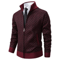 Zip-Up Patterned Sweater for Men - High Neck - Image 5