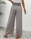 Wide Leg Palazzo Pants for women - High Waisted Elastic Waist Drawstring - Relaxed Fit Printed - Image 2