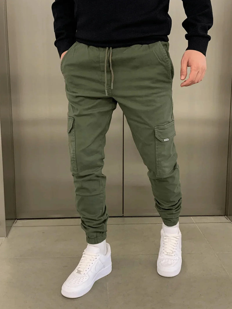 Cargo Jogger Pants for men - Slim Fit Ankle Cuffs - Utility Multiple Pockets Drawstring Pants - Image 12