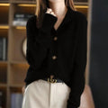 Button-Down Cardigan Sweater for Women - Collared - Image 2