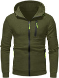 Hooded Full Zip Jacket for Men - Zip Pockets - Image 6