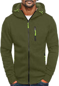 Hooded Full Zip Jacket for Men - Zip Pockets - Image 7