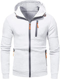 Hooded Full Zip Jacket for Men - Zip Pockets - Image 4