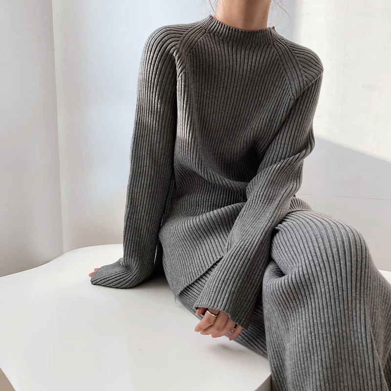 Knit Loungewear Set for Women - Relaxed - Image 3