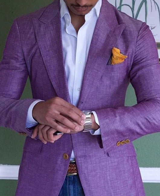Notch Lapel Blazer for Men - Slim Fit - Image 4