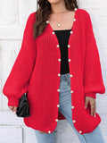 Long Cardigan for Women - Balloon Sleeve - Image 5