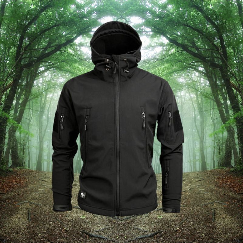 Hooded Tactical Jacket for Men - Full Zip - Image 2