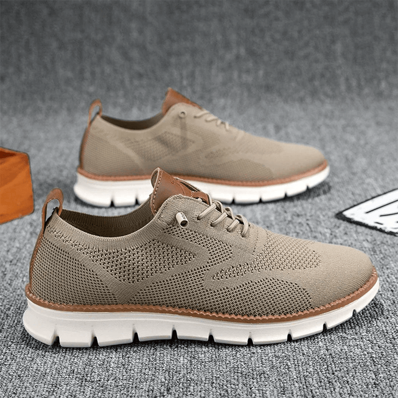 Lace-Up Sneakers for Men - Round Toe Perforated Upper - Image 6
