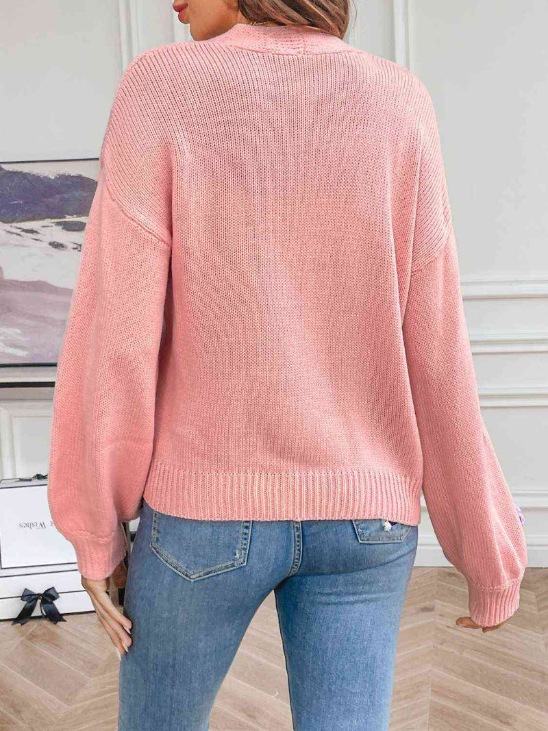Open Front Cardigan for Women - Floral - Image 5