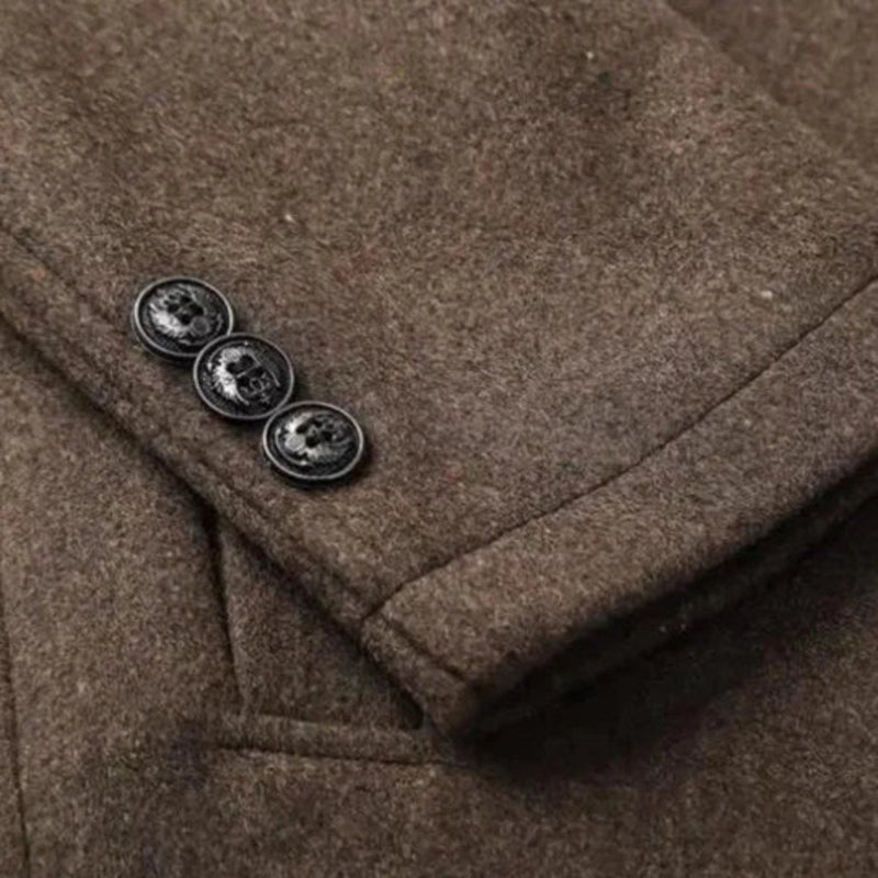 Stand Collar Overcoat for Men - Button Front - Image 9