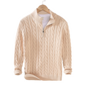 Cable Knit Sweater for Men - Quarter-Zip - Image 5
