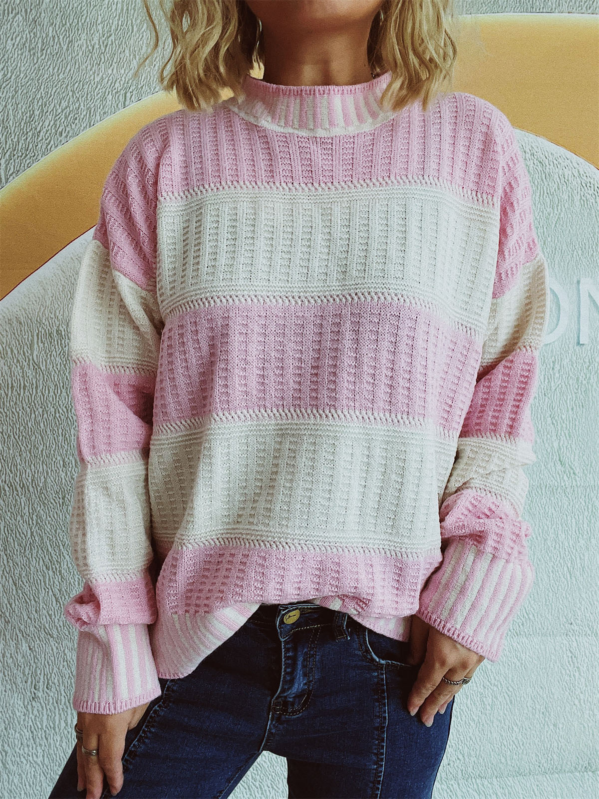 Striped Crewneck Sweater for Women - Relaxed - Image 4