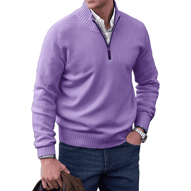 Quarter-Zip Sweater for Men - Long Sleeve - Image 5