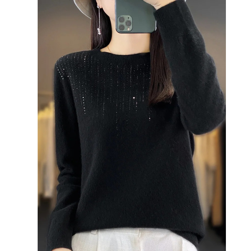 Crewneck Embellished Sweater for Women - Relaxed - Image 20