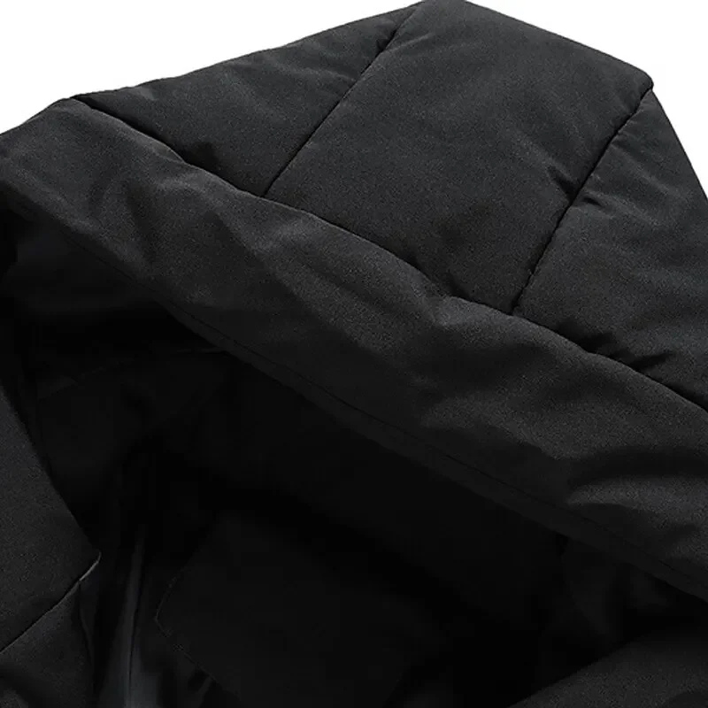 Hooded Puffer Jacket for Men - Zip Front - Image 8