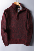 Ribbed Knit Quarter Zip Sweater for Men - Relaxed - Image 2