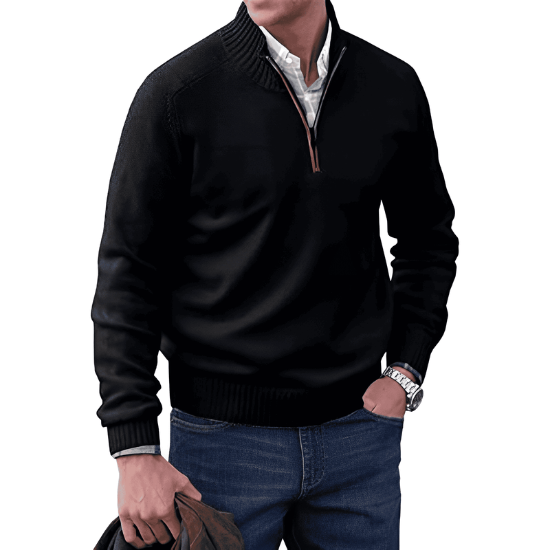 Quarter-Zip Sweater for Men - Long Sleeve - Image 2
