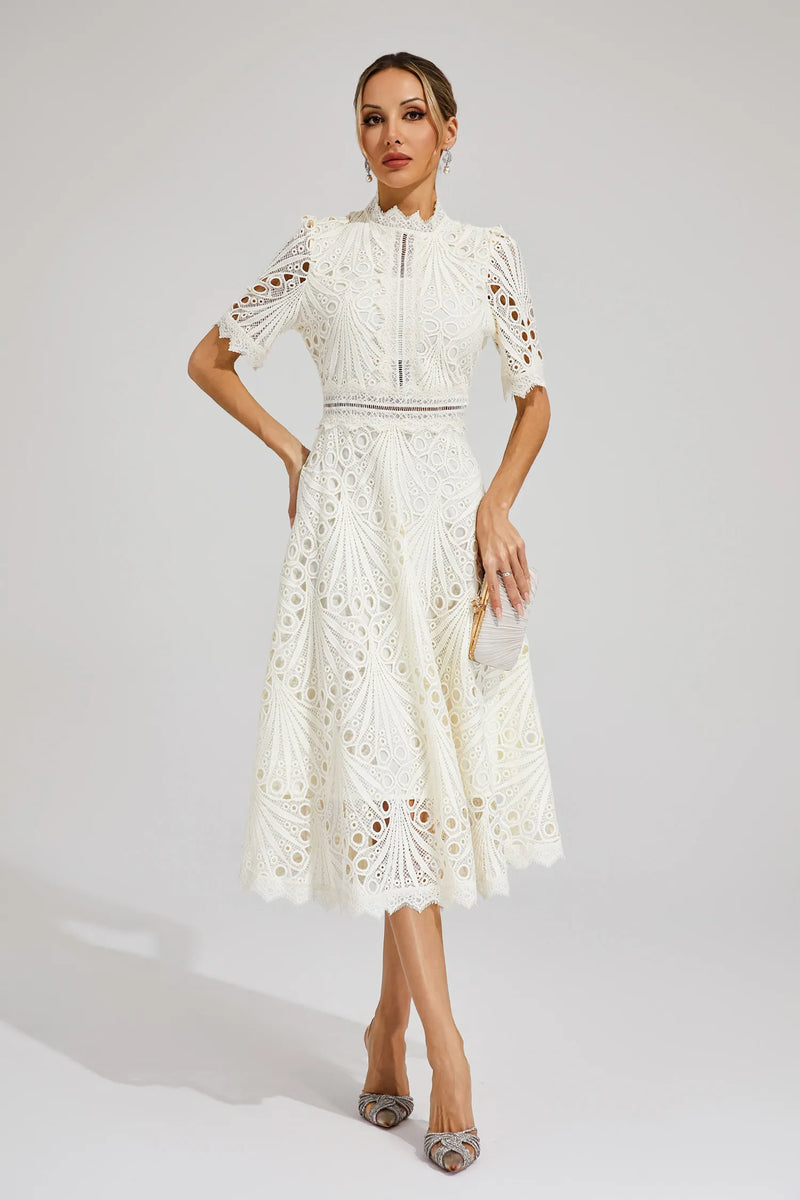 Lace Midi Dress for Women - A-Line Fit and Flare - Image 16