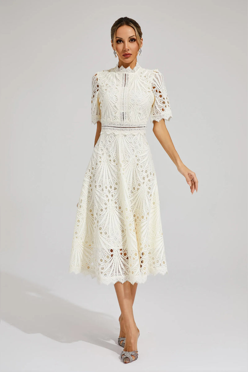Lace Midi Dress for Women - A-Line Fit and Flare - Image 10