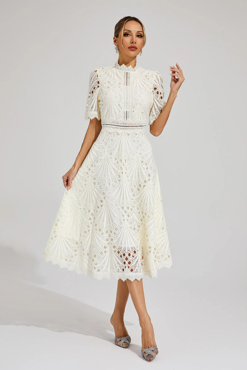 Lace Midi Dress for Women - A-Line Fit and Flare - Image 12