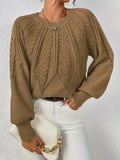 Cable Knit Sweater for Women - Raglan Sleeve - Image 10