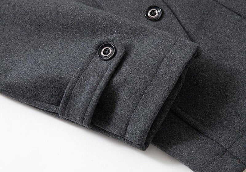 Pea Coat Overcoat for Men - Notch Lapel - Image 8