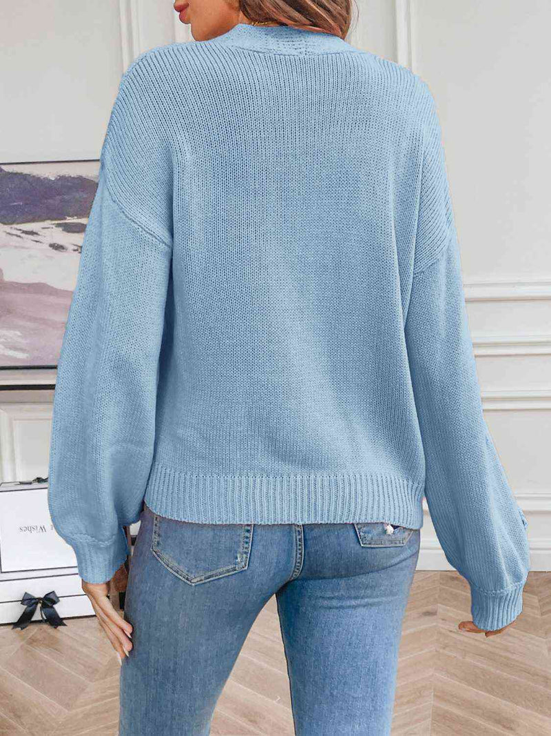 Open Front Cardigan for Women - Floral - Image 8