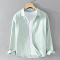 Button-Up Long Sleeve Shirt for men - Relaxed Fit - Cuffed Sleeves Straight Hem - Image 4