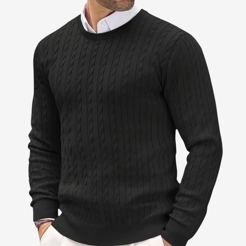 Cable Knit Sweater for Men - Long Sleeve - Image 3
