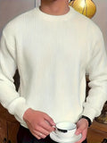 Ribbed Crewneck Sweater for Men - Long Sleeve - Image 3