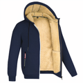 Fleece Lined Zip-Up Hoodie Jacket for Men - Drawstring Hood - Image 6