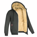 Fleece Lined Zip-Up Hoodie Jacket for Men - Drawstring Hood - Image 8