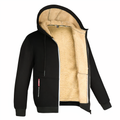 Fleece Lined Zip-Up Hoodie Jacket for Men - Drawstring Hood - Image 3