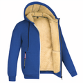 Fleece Lined Zip-Up Hoodie Jacket for Men - Drawstring Hood - Image 5