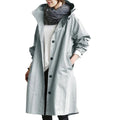 Hooded Long Coat for Women - Button Front - Image 6