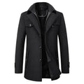 Pea Coat Overcoat for Men - Button-Down Closure - Image 1