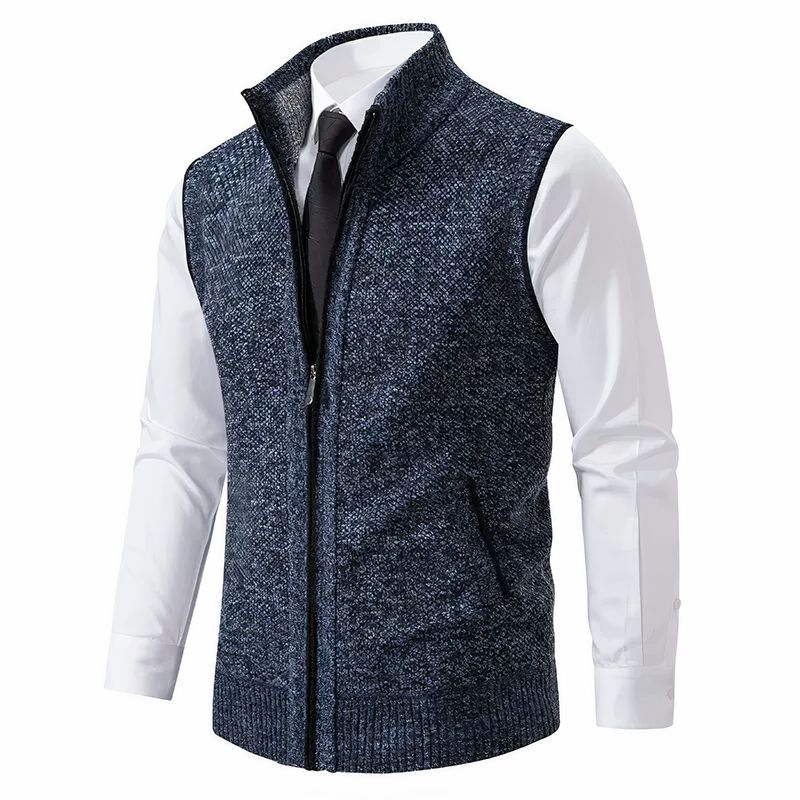 Full Zip Sweater Vest for Men - Zipper Pockets - Image 6