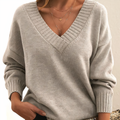 V-Neck Sweater for Women - Long Sleeve - Image 3