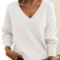 V-Neck Sweater for Women - Long Sleeve - Image 8