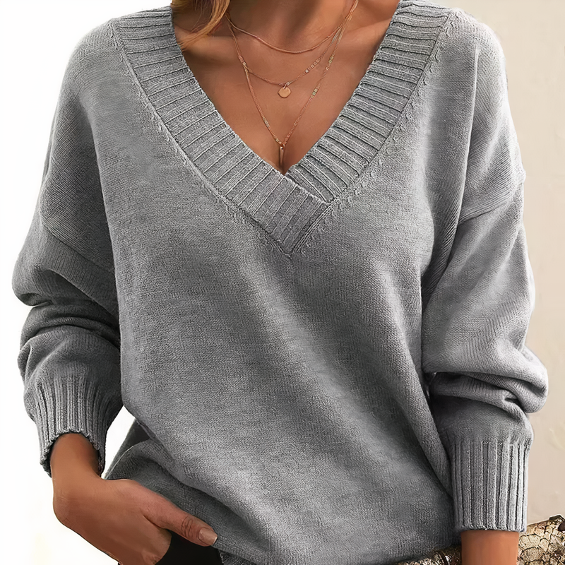 V-Neck Sweater for Women - Long Sleeve - Image 5