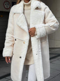 Long Coat for Women - Shearling Trim - Image 1
