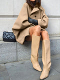 Oversized Collared Coat for Women - Button Front - Image 3