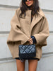 Oversized Collared Coat for Women - Button Front - Image 1