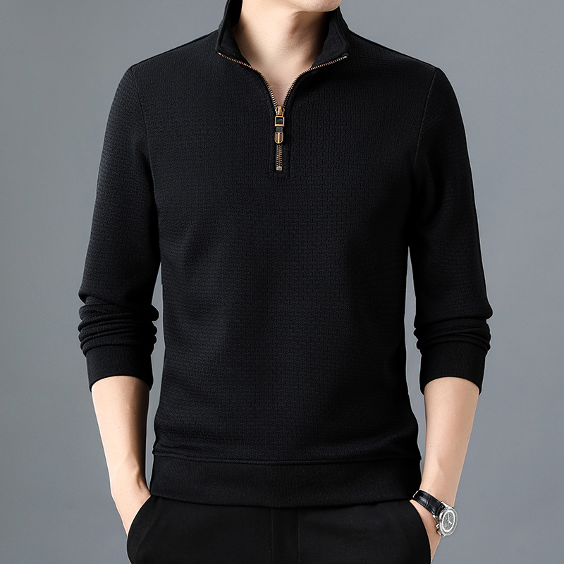 Quarter-Zip Pullover Sweater for Men - Textured - Image 1