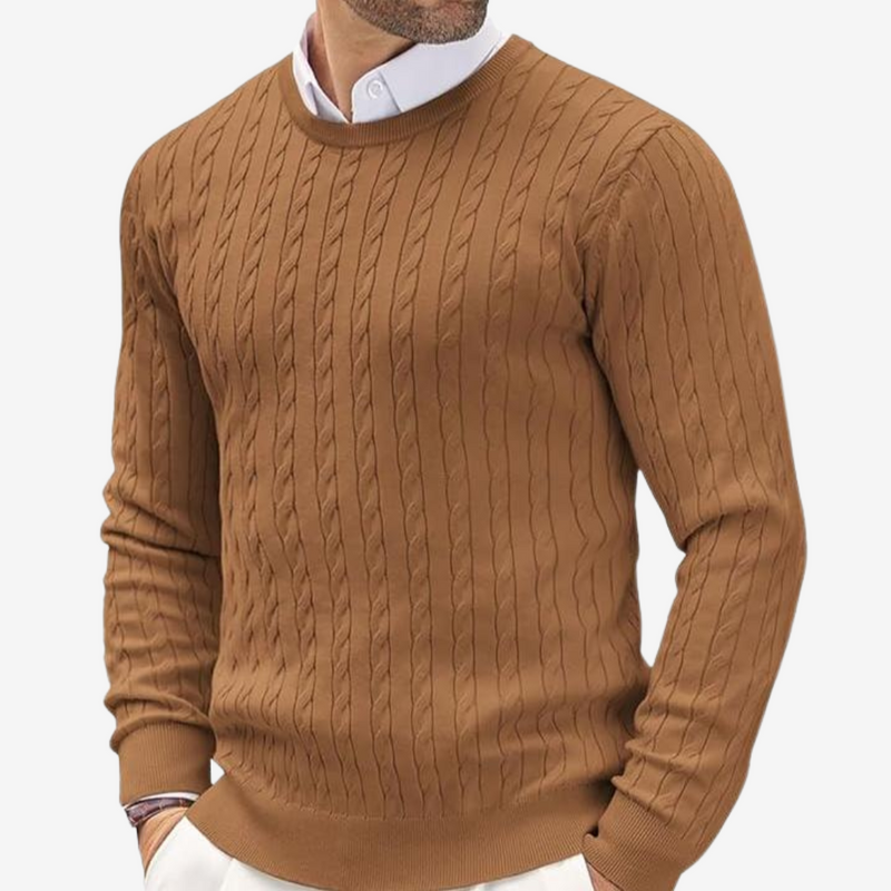 Cable Knit Sweater for Men - Long Sleeve - Image 6