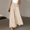 Wide Leg Palazzo Pants for women - High Waisted Drawstring Waist - Pockets Relaxed Fit - Image 6