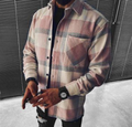 Plaid Button-Down Jacket for Men - Chest Pocket - Image 3
