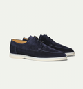 Men's Boat Shoes - Lace-Up Casual Shoes - Round Toe Contrast Sole - Image 2